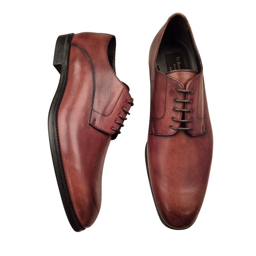 To Boot New York‎ Marrone Leather Derby Dress Shoes Brown 5270M Mens Sz 9.5 NEW